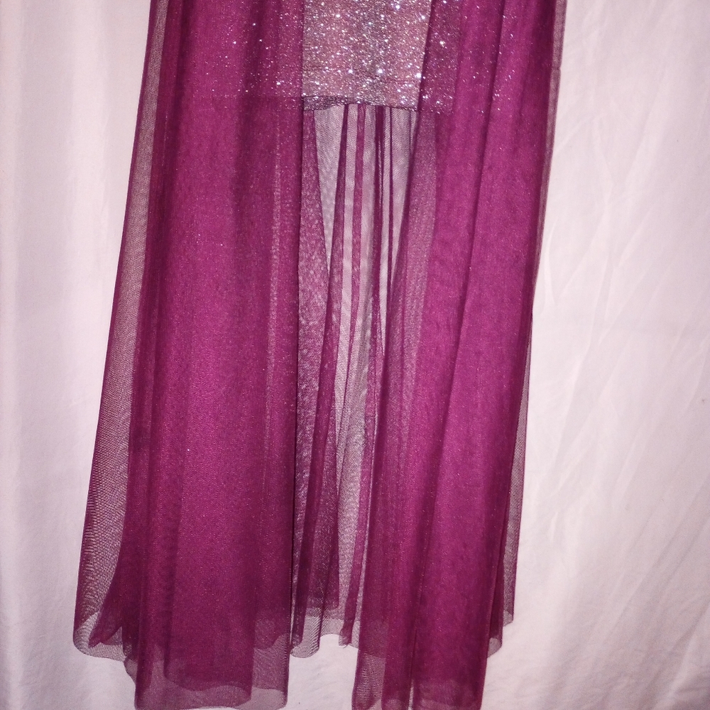 Social Couture Plum Sparkly Formal Dress Size 9/10 - Picture 7 of 16